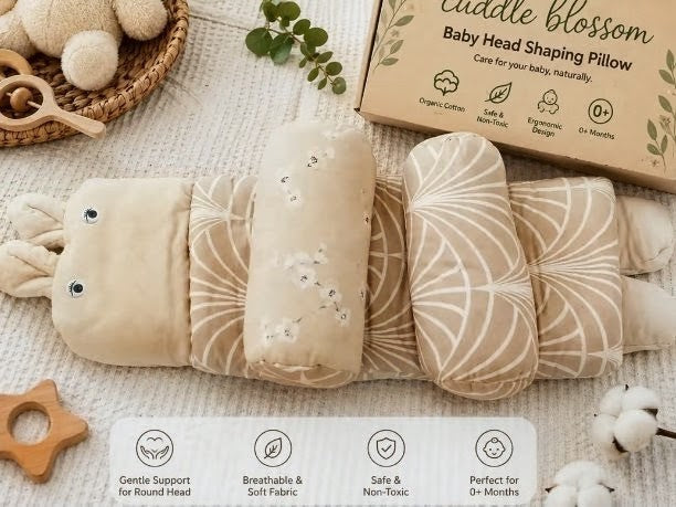 Cuddle Blossom Baby Head Shaping Pillow - Organic Cotton
