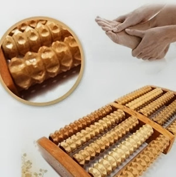 Wooden Foot Massager Roller - Acupressure Foot Relief Massager